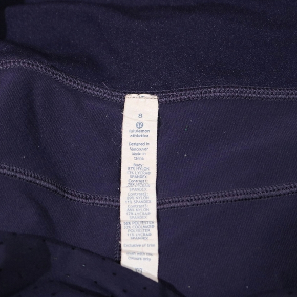 Rare Lululemon Exquisite Trouser CropShine Dot Black Grape W6E22S Wm Sz 8 2014 - Picture 6 of 11